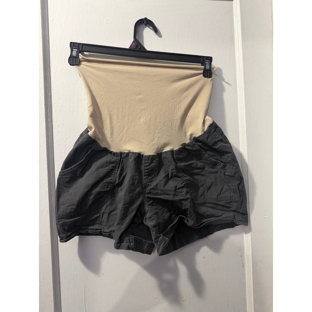 Motherhood Maternity Grey Shorts Full Belly Panel Size M Casual Summer Comfort